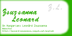 zsuzsanna leonard business card